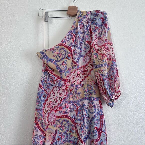 Veronica Beard Kimber Asymmetrical Dress Paisely Size 4 - Picture 11 of 12